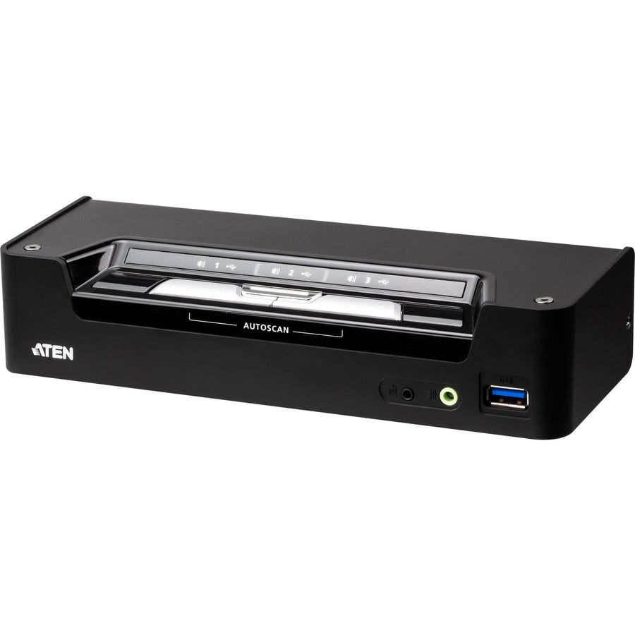 ATEN CS1953 3-Port USB-C DisplayPort Hybrid KVMP Switch - 3 Computer(s) - 4096 x 2160 - 7 x USB - 3 x DisplayPort - CS1953