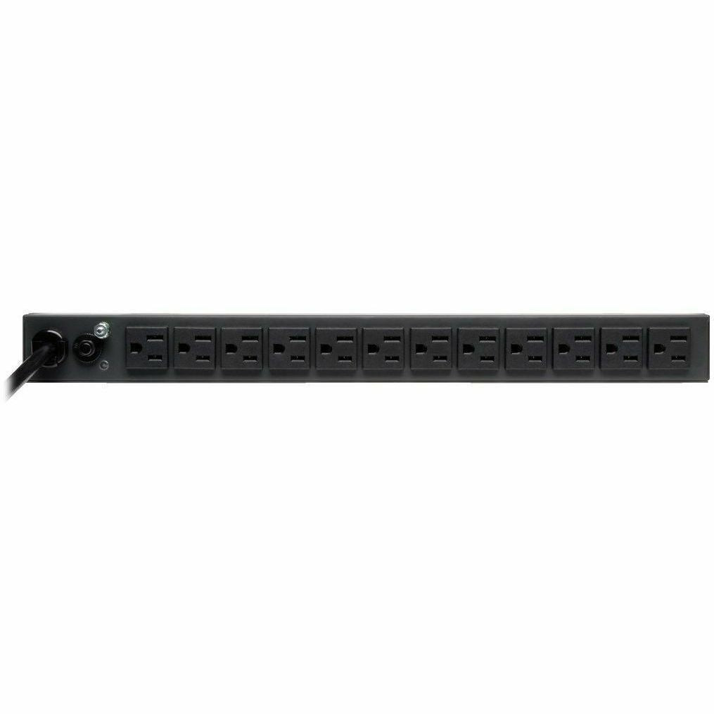 Tripp Lite PDU Basic 13 NEMA 5-15R Outlets 5-15P Input 1.8kW 6ft Cord 1URM - Basic - NEMA 5-15P - 13 x NEMA 5-15R - 120 V AC - 1U - Horizontal - Rack-mountable - PDU121506