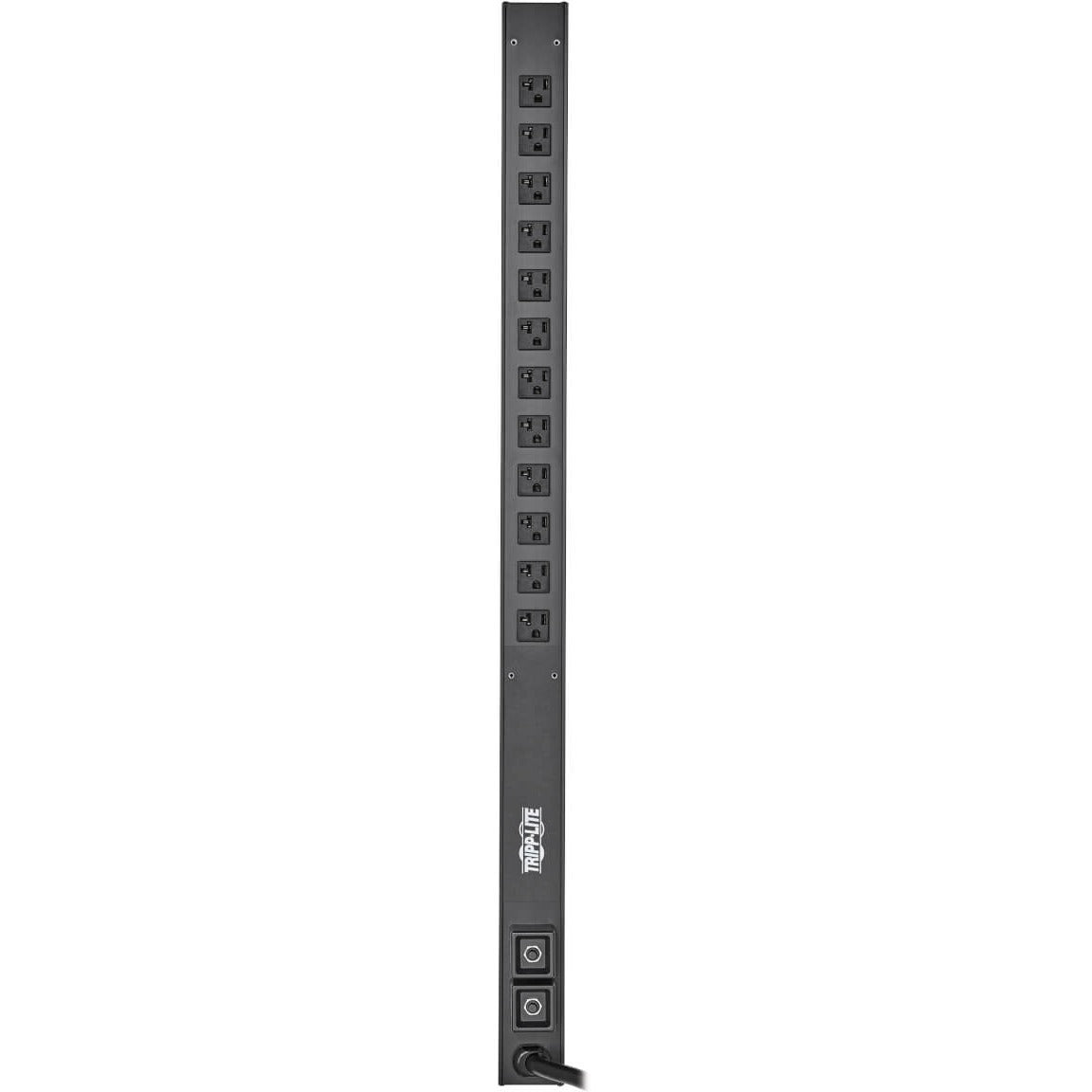 Tripp Lite PDU Basic 12 NEMA 5-15/20R L5-30P 2.9kW 120V 10ft Cord 36in 0U - Basic - NEMA L5-30P - 12 x NEMA 5-15/20R - 120 V AC - 0U - Vertical - Rack-mountable - PDUV30-36