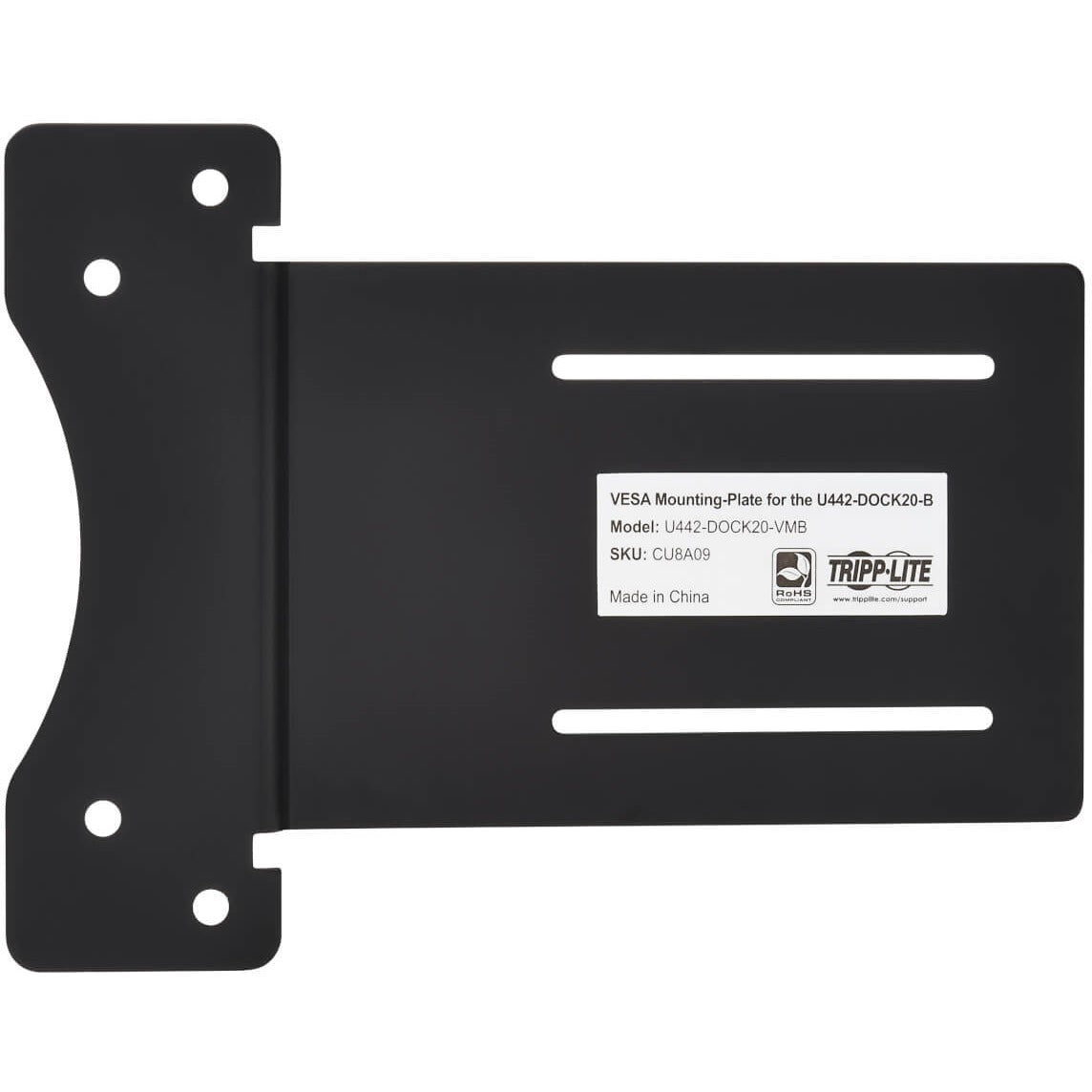 Tripp Lite VESA Mounting Plate for Tripp Lite U442-DOCK20-B Docking Station - 75 x 75, 100 x 100 VESA Standard - Rugged - U442-DOCK20-VMB
