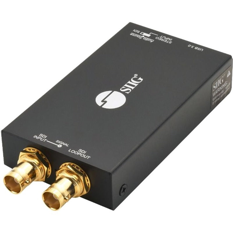 SIIG 1080p USB 3.0 3G-SDI Capture Device with Loopout - TAA Compliant - Plug-n-Play Capture Device for Online Meetings, Live Broadcast, or Gaming - CE-SD0K11-S1