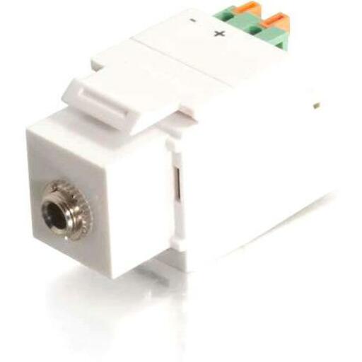 C2G 3.5mm 2-Conductor Keystone Adapter - 1 x Mini-phone Female - White - 37035