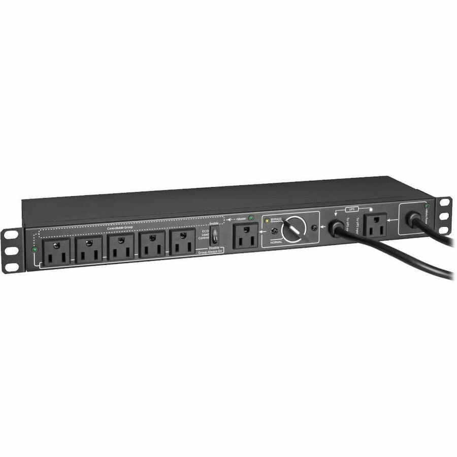 Tripp Lite PDU Hot Swap with Manual Bypass 15A 6 5-15R 2 5-15P Inputs 1URM - Manual Bypass - NEMA 5-15P - 6 x NEMA 5-15R - 120 V AC - 1U - Horizontal - Wall-mountable, Rack-mountable - Hot-swappable - PDUB151U