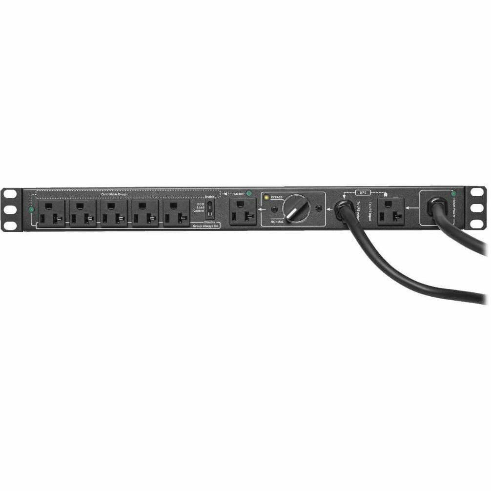 Tripp Lite PDU Hot Swap with Manual Bypass 15A 6 5-20R 2 5-20P Inputs 1URM - Manual Bypass - NEMA 5-20P - 6 x NEMA 5-20R - 120 V AC - 1U - Horizontal - Wall-mountable, Rack-mountable - Hot-swappable - PDUB201U