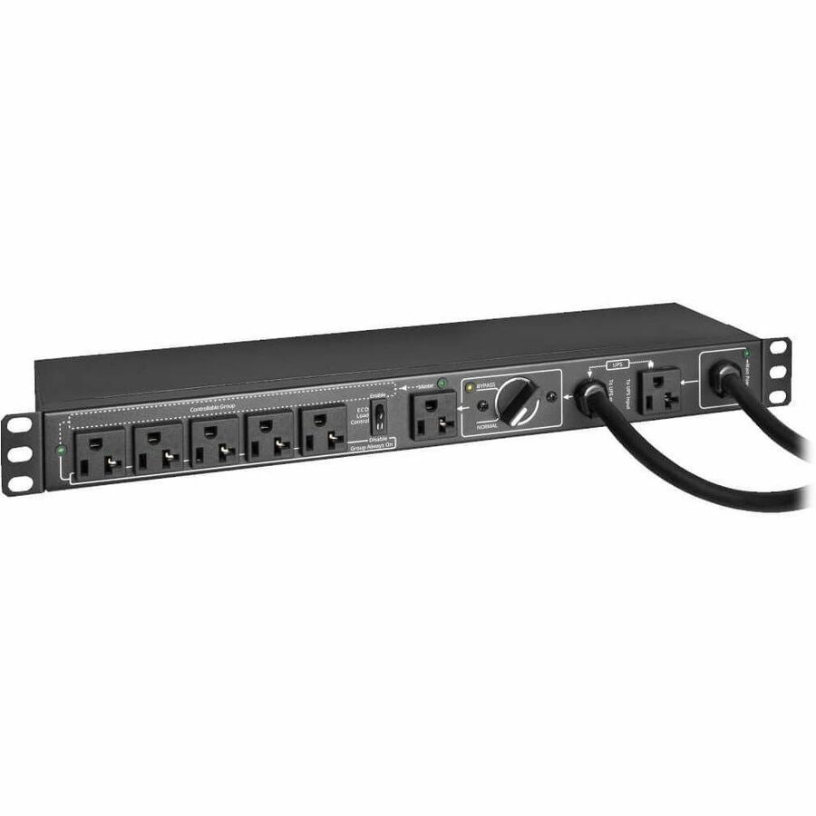 Tripp Lite PDU Hot Swap with Manual Bypass 15A 6 5-20R 2 5-20P Inputs 1URM - Manual Bypass - NEMA 5-20P - 6 x NEMA 5-20R - 120 V AC - 1U - Horizontal - Wall-mountable, Rack-mountable - Hot-swappable - PDUB201U