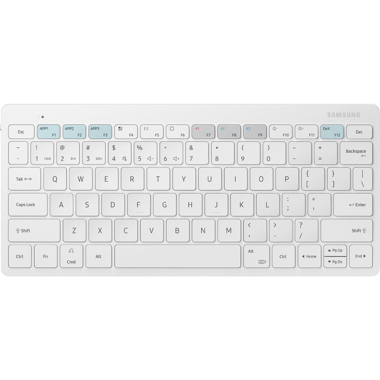 Samsung Smart Keyboard Trio 500, White - Wireless Connectivity - Bluetooth - Smartphone, Tablet - AAA Battery Size Supported - White - EJ-B3400UWEGUS