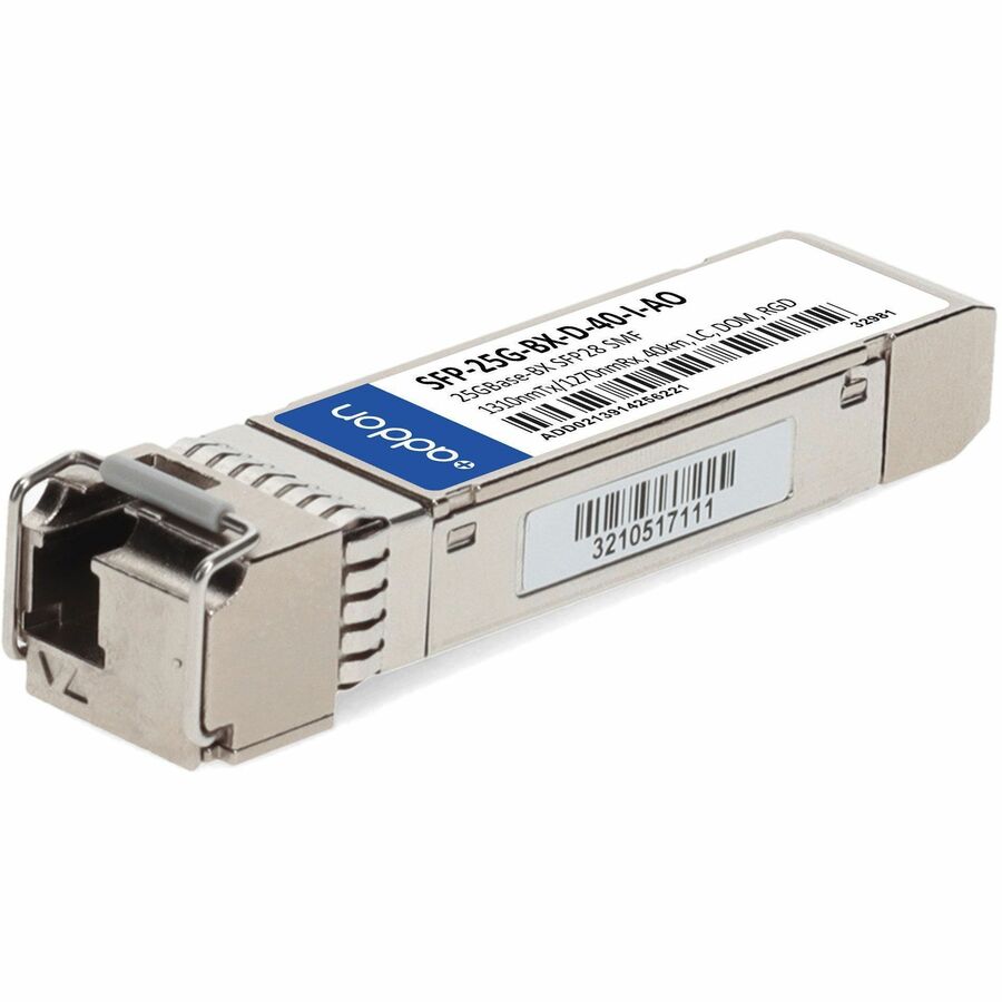 AddOn Cisco SFP28 Module - For Data Networking, Optical Network - 1 x LC 25GBase-BX Network - Optical Fiber - 9/125 µm - Single-mode - 25 Gigabit Ethernet - 25GBase-BX - Hot-swappable - TAA Comp... - SFP-25G-BX-D-40-I-AO