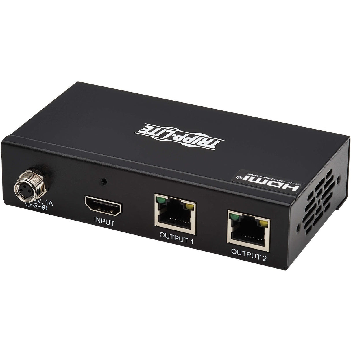 Tripp Lite HDMI Over Cat6 Splitter 2-Port 4K60Hz HDR 4:4:4 PoC HDCP 2.2 TAA - 3840 × 2160 - 230 ft Maximum Operating Distance - 1 x HDMI In - Network (RJ-45) - TAA Compliant - B127A-002-BH