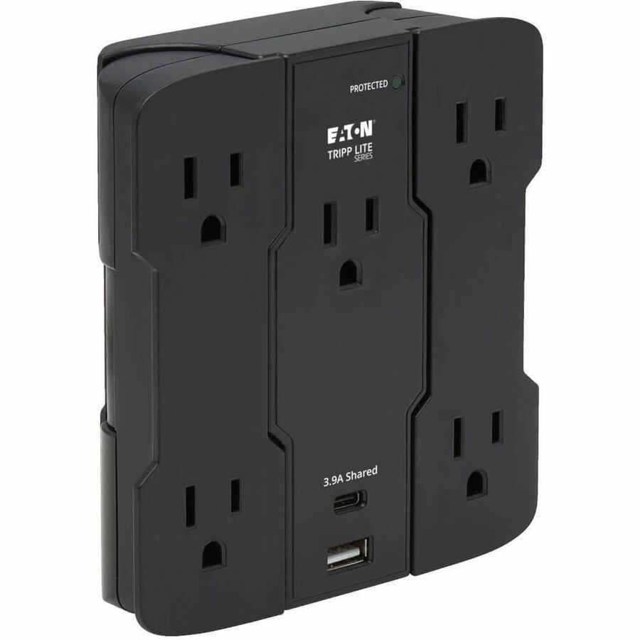 Tripp Lite Safe-IT Surge Protector 5-Outlet USB-A/USB C 5-15P Antimicrobial - 5 x NEMA 5-15R, 2 x USB - 1875 VA - 1050 J - 120 V AC Input - SK5BUCAM