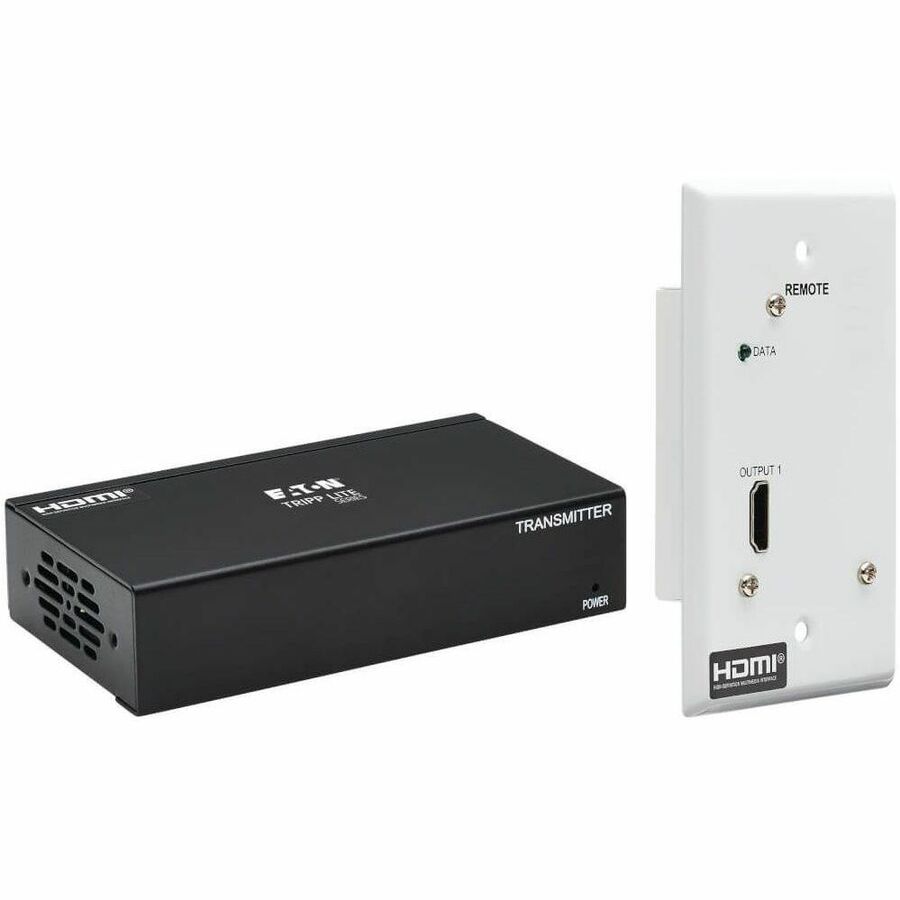 Tripp Lite DisplayPort to HDMI Over Cat6 Extender Kit w Wall Plate Receiver - 2 Input Device - 4 Output Device - 230 ft Range - 2 x Network (RJ-45) - 2 x HDMI Out - DisplayPort - 4K UHD - 3840 x 2160 ... - B127A-1A1-BDFH