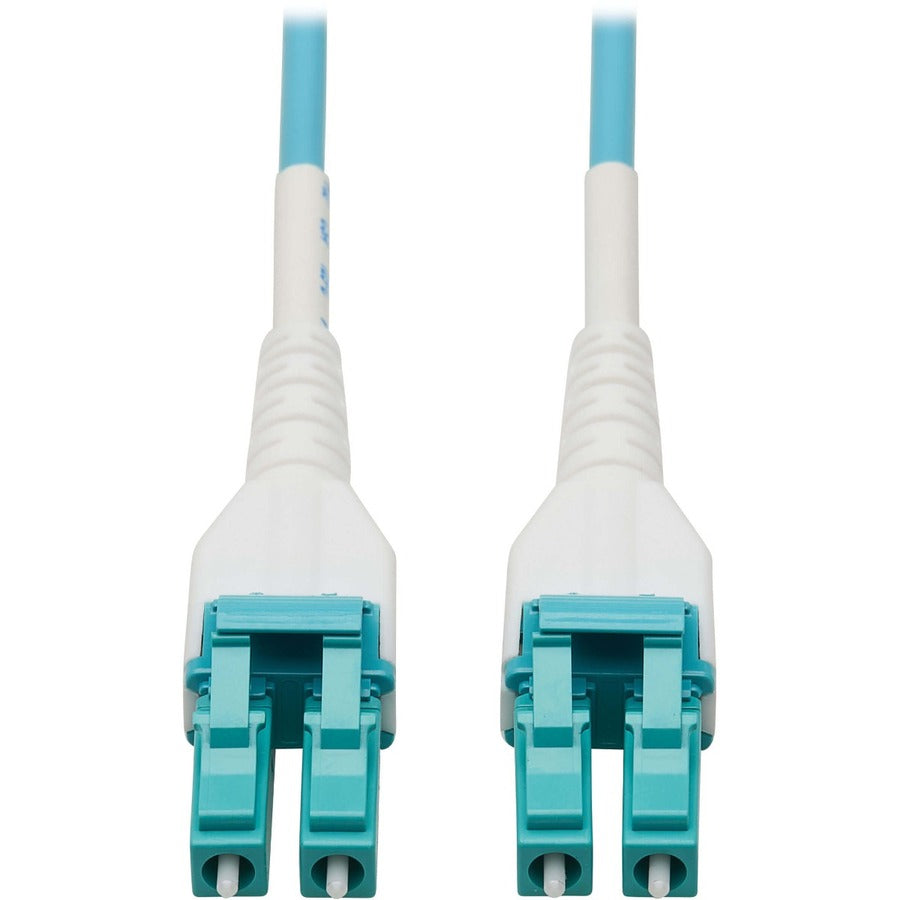 Tripp Lite Fiber Cable 100G MMF Duplex 50/125 OM4 LC/LC Armored Aqua 15M - 49.21 ft Fiber Optic Network Cable for Network Device, Patch Panel, Switch - First End: 2 x LC Male Network - Second End: 2 x... - N821-15M-AQ-AR