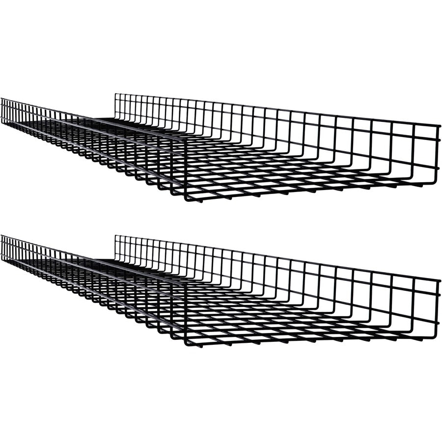 Tripp Lite Wire Mesh Cable Tray - 450 x 100 x 1500 mm (18 in. x 4 in. x 5 ft.) 2-Pack - Cable Tray - Black - 2 Pack - Steel - SRWB18410X2STR