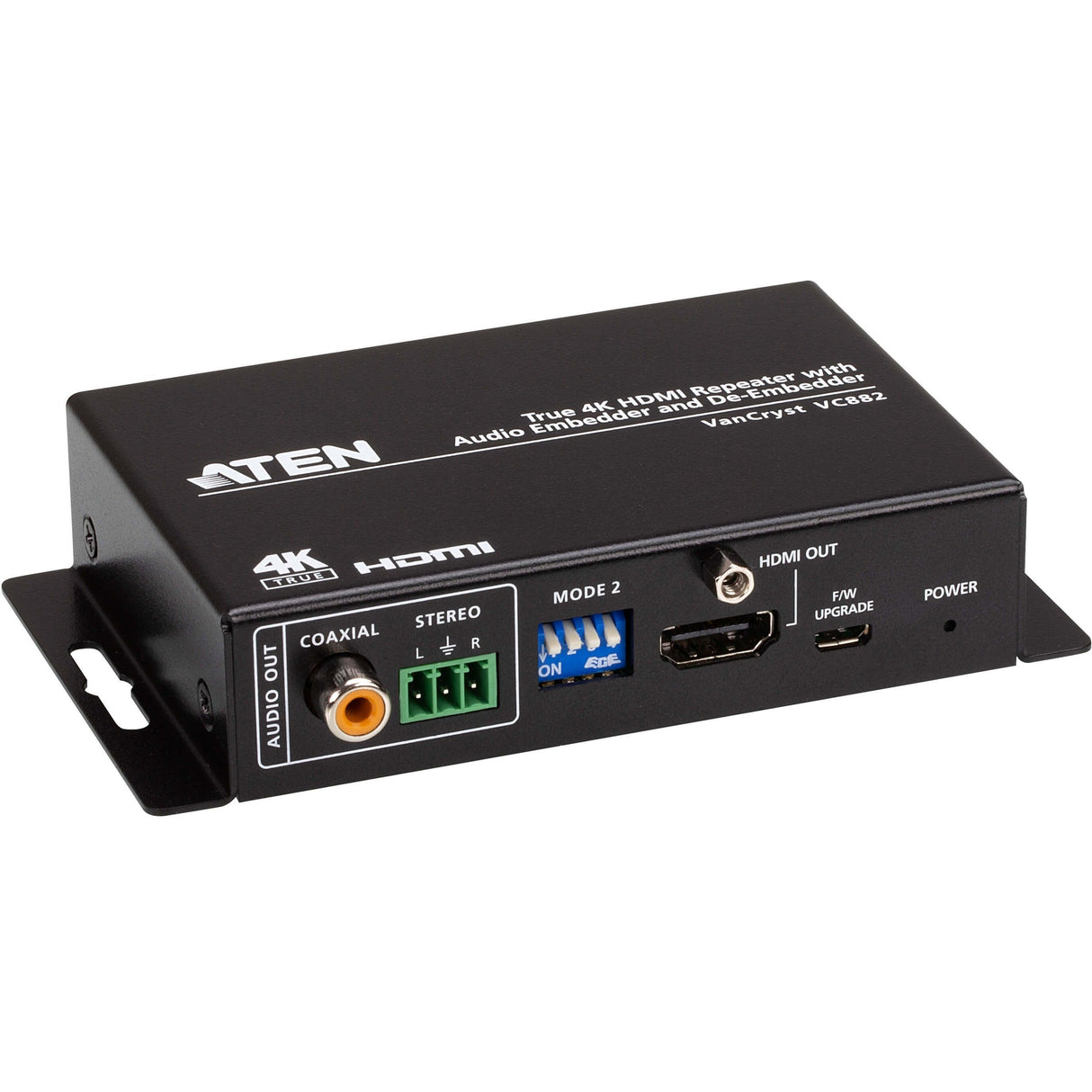 ATEN True 4K HDMI Repeater with Audio Embedder and De-Embedder - 4096 x 2160 - 16.40 ft Maximum Operating Distance - 1 x HDMI In - 1 x HDMI Out - USB