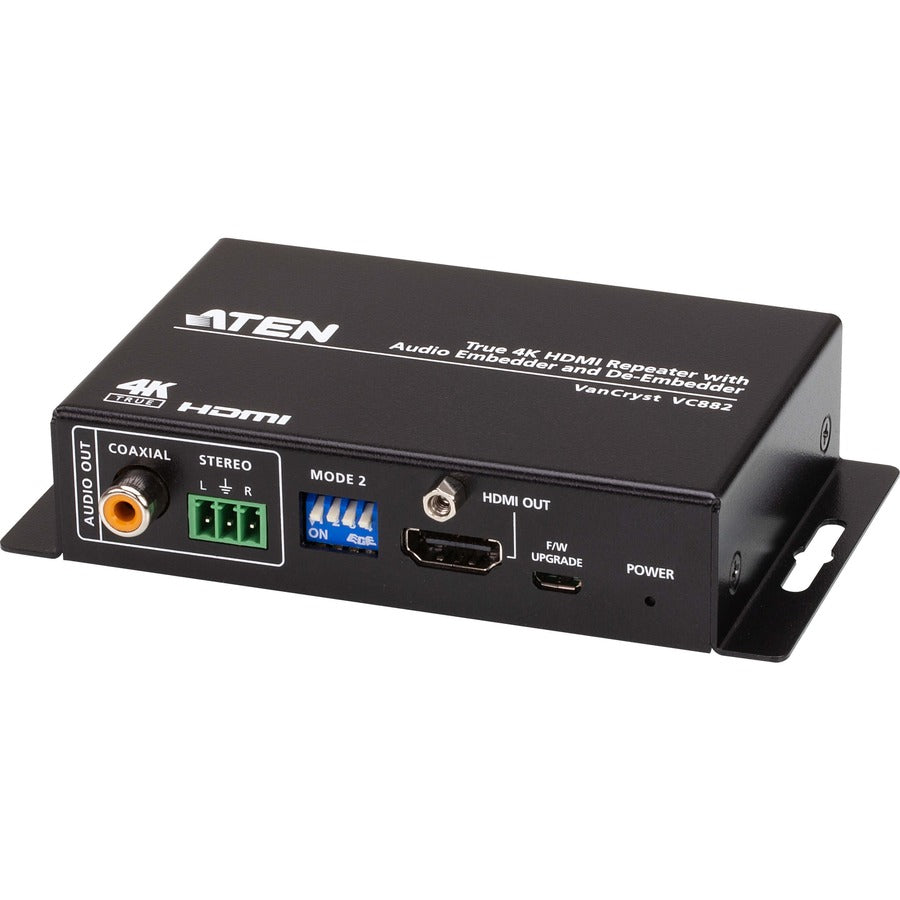 ATEN True 4K HDMI Repeater with Audio Embedder and De-Embedder - 4096 x 2160 - 16.40 ft Maximum Operating Distance - 1 x HDMI In - 1 x HDMI Out - USB