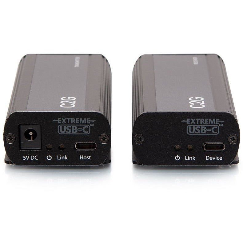 C2G 1-Port USB-C® Extender Transmitter to Receiver Kit - 5Gbps - 1 x Network (RJ-45) - 1 x USB - 33 ft Extended Range - Black - C2G54278
