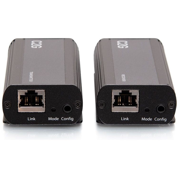 C2G 1-Port USB-C® Extender Transmitter to Receiver Kit - 5Gbps - 1 x Network (RJ-45) - 1 x USB - 33 ft Extended Range - Black - C2G54278