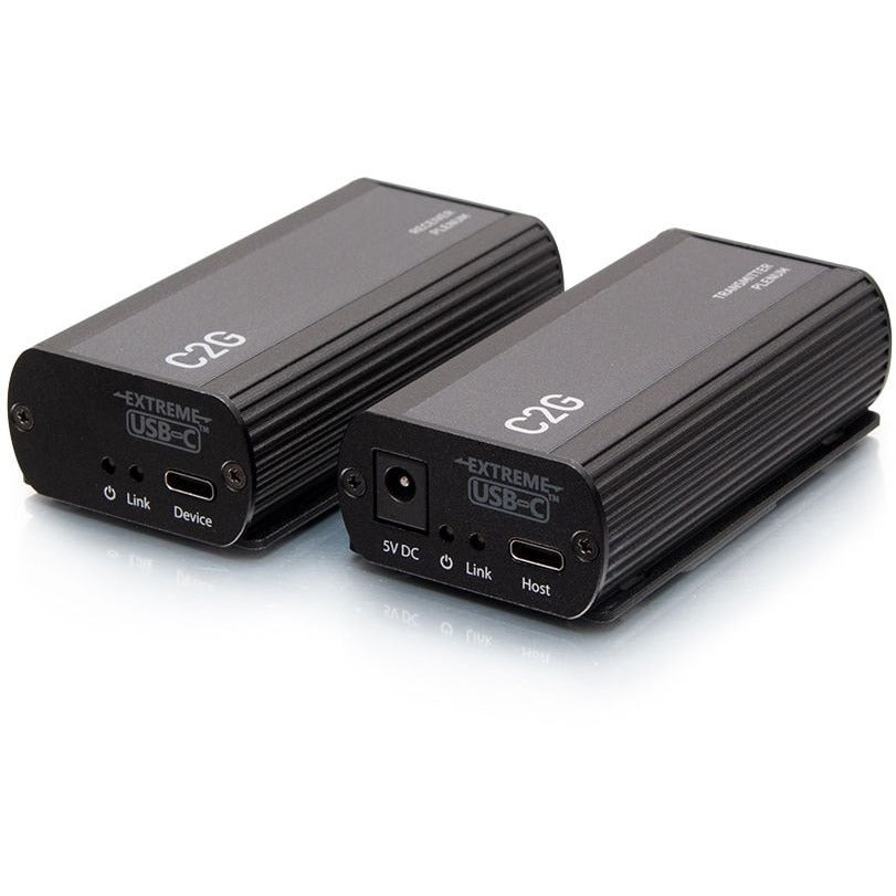 C2G 1-Port USB-C Extender Transmitter to Receiver Kit - 5Gbps Plenum Rated - 1 x Network (RJ-45) - 1 x USB - 32.80 ft Extended Range - Black - C2G54279