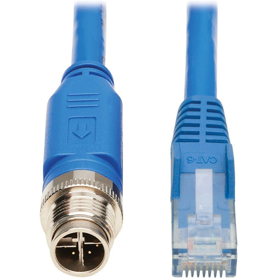 Tripp Lite Ethernet Cable M12 XCode Cat6 1G UTP CMR-LP PoE M12 RJ45 M/M 2M - 6.56 ft Category 6 Network Cable for Network Device, VoIP Device, Access Control Device, Controller, Switch, Security Devic... - NM12-602-02M-BL
