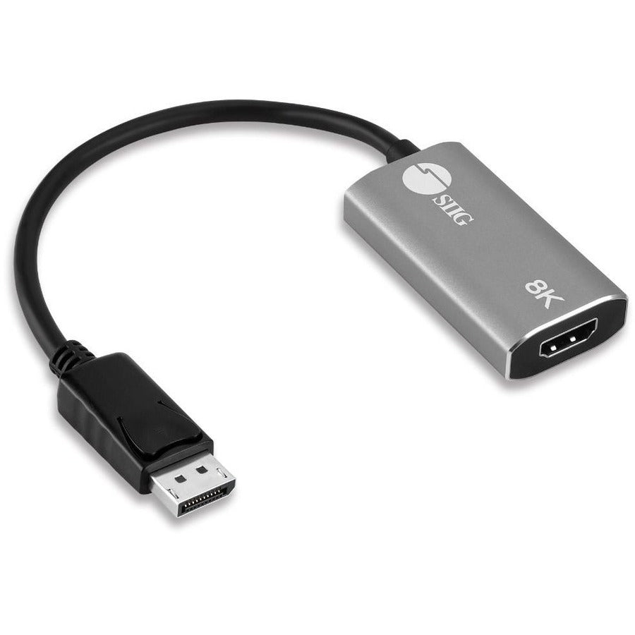 SIIG DisplayPort 1.4 to HDMI Adapter - 8K 60Hz Male to Female - Compliant with HDMI 2.1, HDR 10, HDCP 2.2/1.4 - Aluminum Design - CB-DP2611-S1