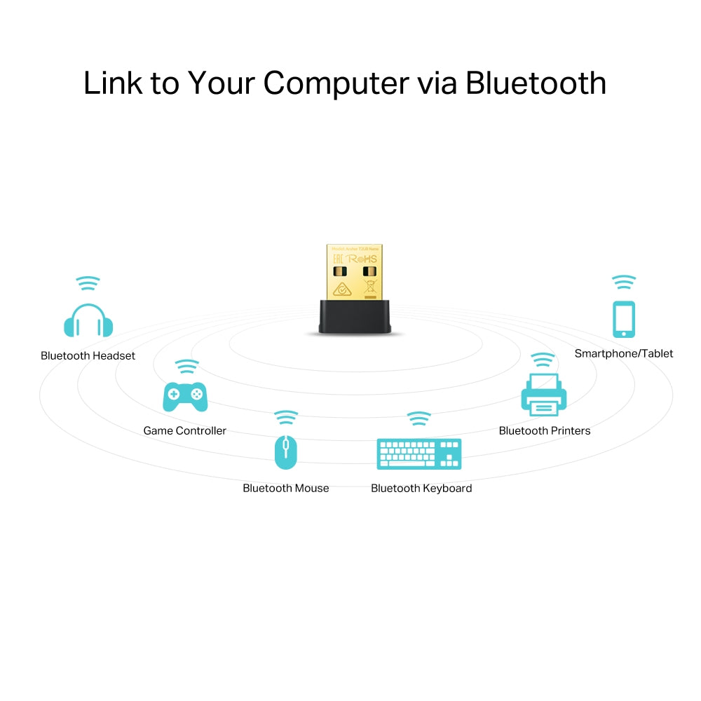 TP-Link AC600 Nano Dual Band Wi-Fi Bluetooth 4.2 USB Adapter - ARCHER T2UB NANO