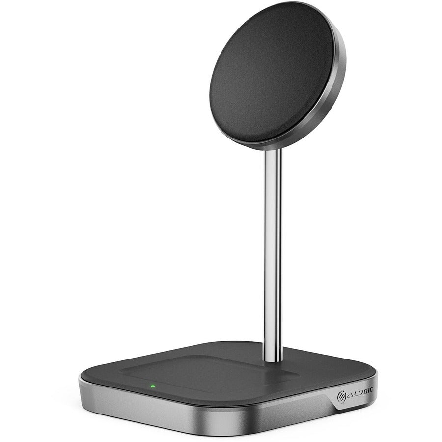 Alogic MagSpeed 2-in-1 Wireless Charging Station - 1 - Magnetic, Fast Charge Mode, Safety, LED Indicator