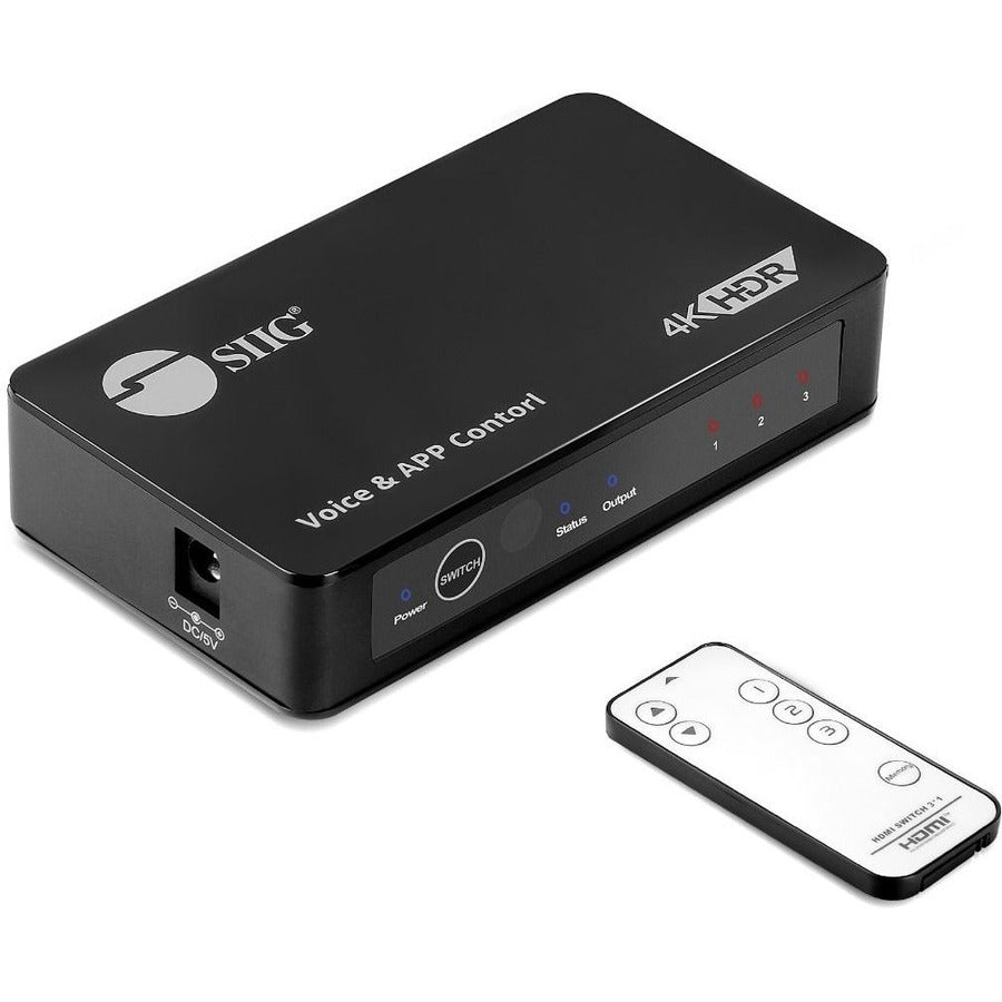3x1 4K HDMI 2.0 Switch with IR & Voice APP Control - Supports 3 Switching Methods, APP Control and Voice Control
