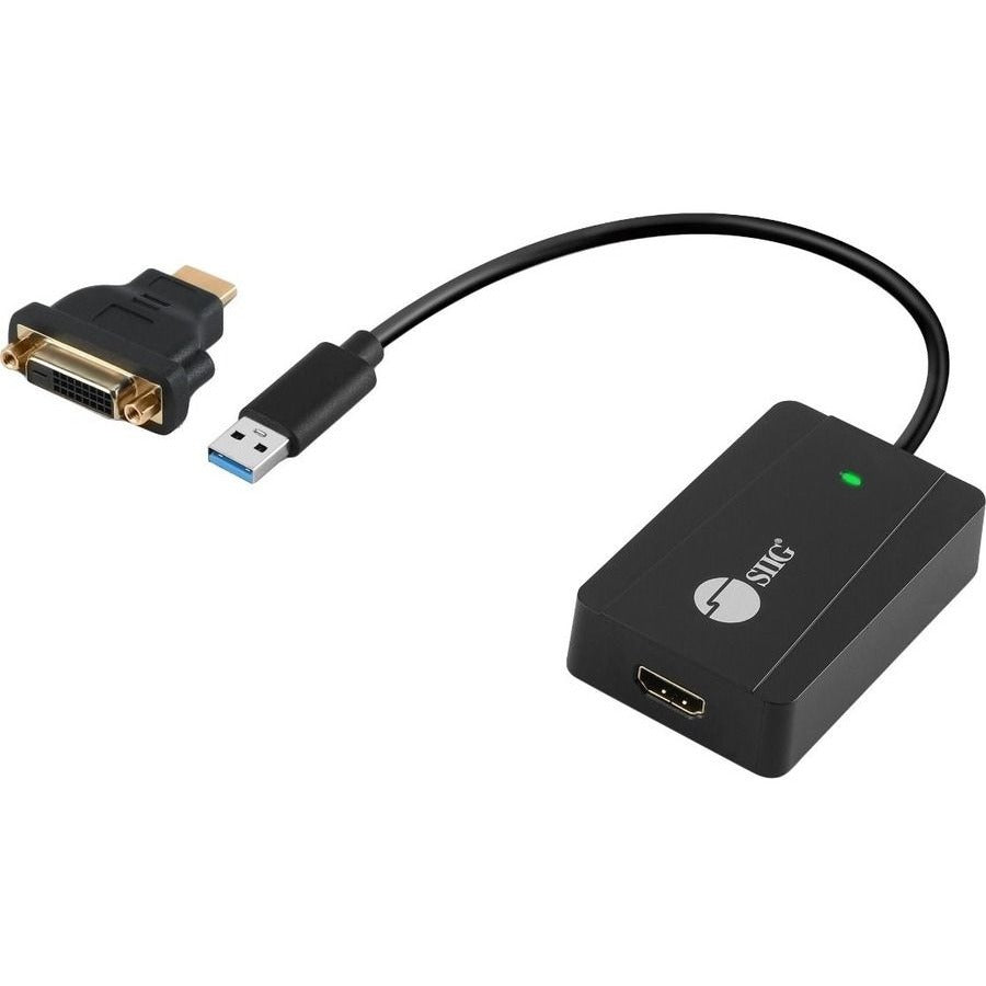 SIIG USB 3.0 to HDMI / DVI Video Adapter Pro - 1080p 60Hz - USB Bus Powered - 5 Gbps Bandwidth