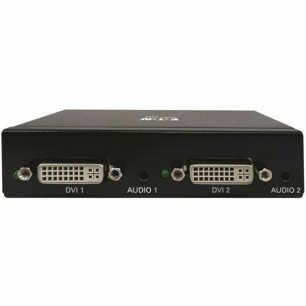 Tripp Lite 2-Port DVI Splitter with Audio and Signal Booster, Single-Link 1080p @ 60 Hz (DVI-D F/2xF), International Plug Adapters, TAA - 1920 x 1200 - 80 ft Maximum Operating Distance - Audio Line In - B116-002A-INT