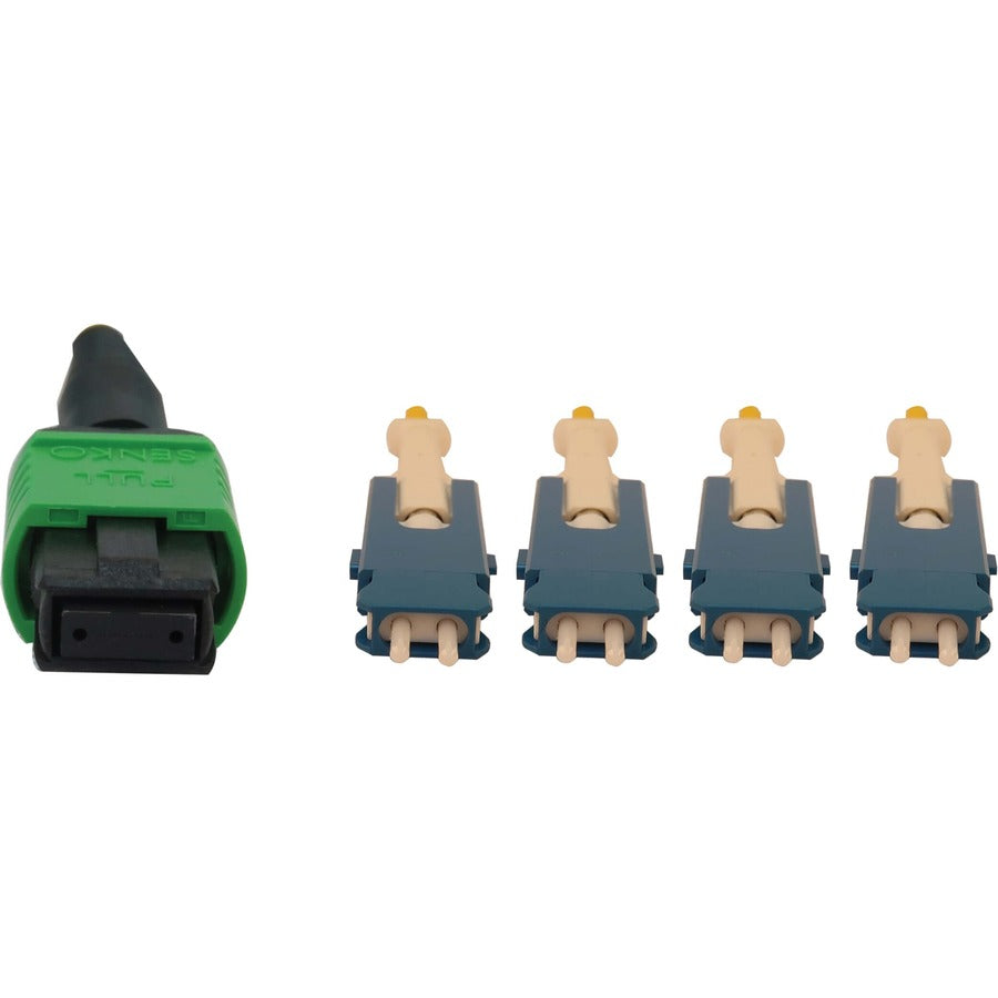 Tripp Lite 40/100/400G Singlemode 9/125 OS2 Breakout Fiber Optic Cable (12F MTP/MPO-APC to 4x Duplex SN-UPC F/M), LSZH, Yellow, 3 m (9.8 ft.) - 9.84 ft Fiber Optic Network Cable for Network Device, Pa - N390-03M-4S-AP