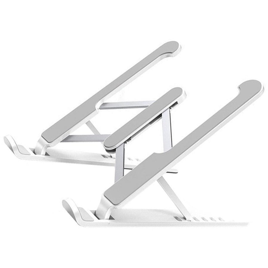 4XEM Adjustable Laptop Metal Stand - Wide - 5.9" Height x 8" Width - Metal, Zinc Alloy, Silicone - Silver
