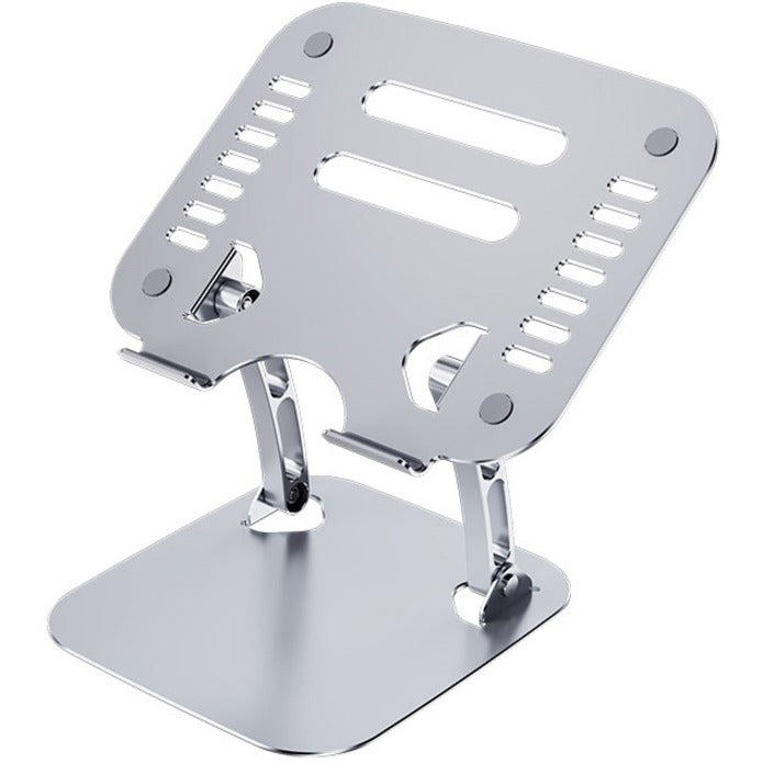 4XEM Laptop Metal Stand - Silver - 12.4" Height x 7.8" Width - Metal, Aluminum Alloy, Silicone, Stainless Steel - Silver