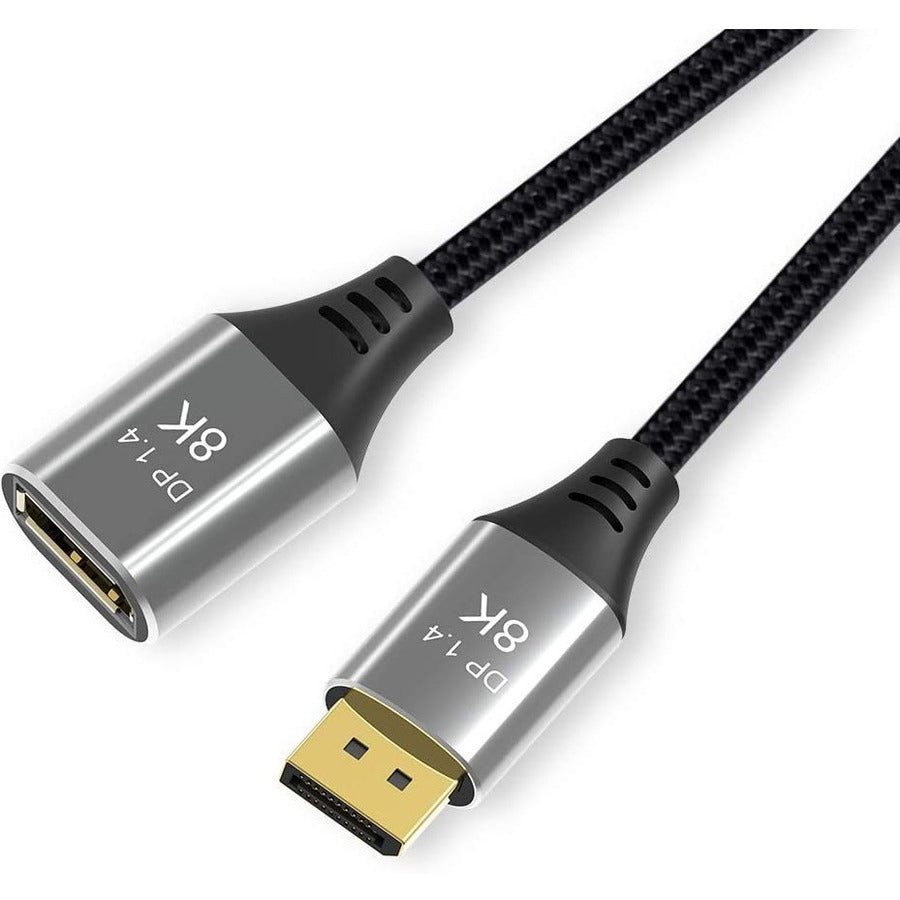 4XEM 3ft DisplayPort to DisplayPort Extension Cable - 3 ft DisplayPort A/V Cable for Chromebook, Notebook, Peripheral Device, Audio/Video Device, Home Theater System - First End: 1 x DisplayPort 1.4a - 4XDP025A1M