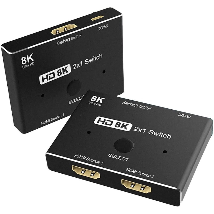 4XEM 2x1 8K 2-in 1-out HDMI Switch - 7680 x 4320 - 8K - 2 x 1 - Display, Home Theater System - 1 x HDMI Out