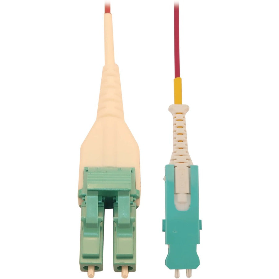 Tripp Lite 40/100/400G Multimode 50/125 OM4 Fiber Optic Cable (Duplex SN-PC to Duplex LC-PC M/M), LSZH, Magenta, 3 m (9.8 ft.) - 9.84 ft Fiber Optic Network Cable for Network Device, Transceiver, Patc - N823L-03M-MG
