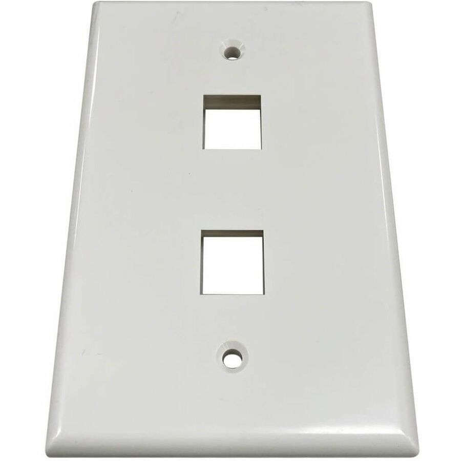 Tripp Lite Safe-IT 2-Port Single-Gang Keystone Wall Plate, Antibacterial, Ivory Gloss, TAA - 2 x Total Number of Socket(s) - 1-gang - Ivory - Acrylonitrile Butadiene Styrene (ABS), High Impact Plastic - TAA Compliant