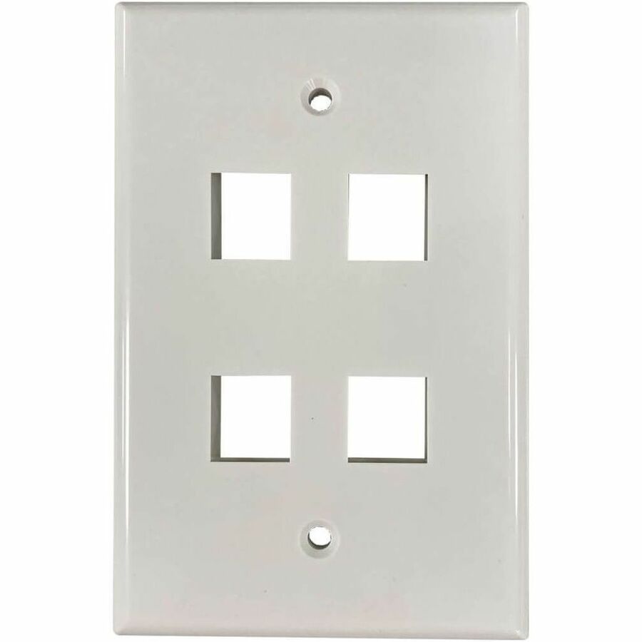 Tripp Lite Safe-IT 4-Port Single-Gang Keystone Wall Plate, Antibacterial, Ivory Gloss, TAA - 4 x Total Number of Socket(s) - 1-gang - Ivory - Acrylonitrile Butadiene Styrene (ABS), High Impact Plastic - TAA Compliant