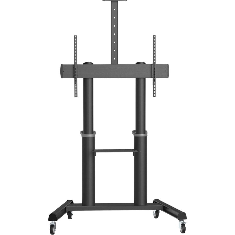 Tripp Lite Safe-IT Heavy-Duty Rolling Cart for 70" to 120" Displays, UL Certified, Antimicrobial Protection - 265 lb Capacity - 4 Casters - 3" Caster Size - Aluminum, Steel - 49.3" Width x 29.9" Depth x 91.9" Height - Black - For 1 Devices