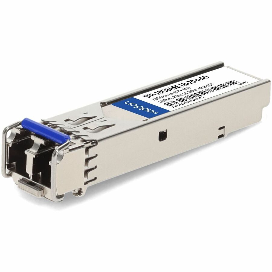 AddOn SFP+ Module - For Optical Network, Data Networking - 1 x LC Duplex 10GBase-LR Network - Optical Fiber - Single-mode - 10 Gigabit Ethernet - 10GBase-LR, 10GBase-LR/LW, Fiber Channel - Hot-swappab... - SFP-10GBASE-LR-20-I-AO