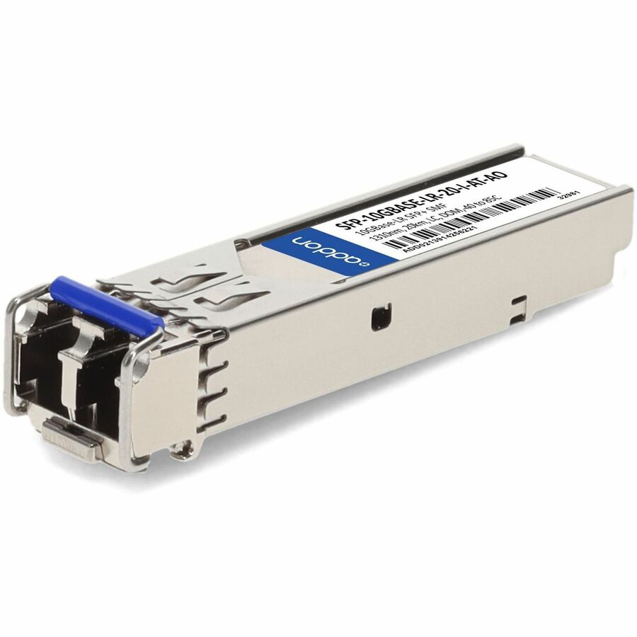 AddOn ADTRAN SFP+ Module - For Optical Network, Data Networking - 1 x LC Duplex 10GBase-LR Network - Optical Fiber - Single-mode - 10 Gigabit Ethernet - 10GBase-LR, Fiber Channel - Hot-swappable, Hot-... - SFP-10GBASE-LR-20-I-AT-AO