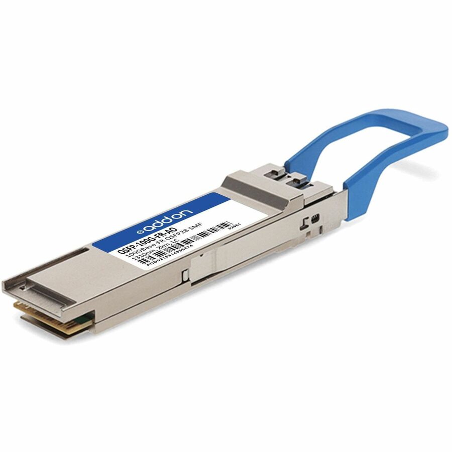 AddOn Juniper Networks QSFP28 Module - For Optical Network, Data Networking - 1 x LC Duplex 100GBase-FR Network - Optical Fiber - Single-mode - 100 Gigabit Ethernet - 100GBase-FR - Hot-swappable, Hot-pluggable - TAA Compliant