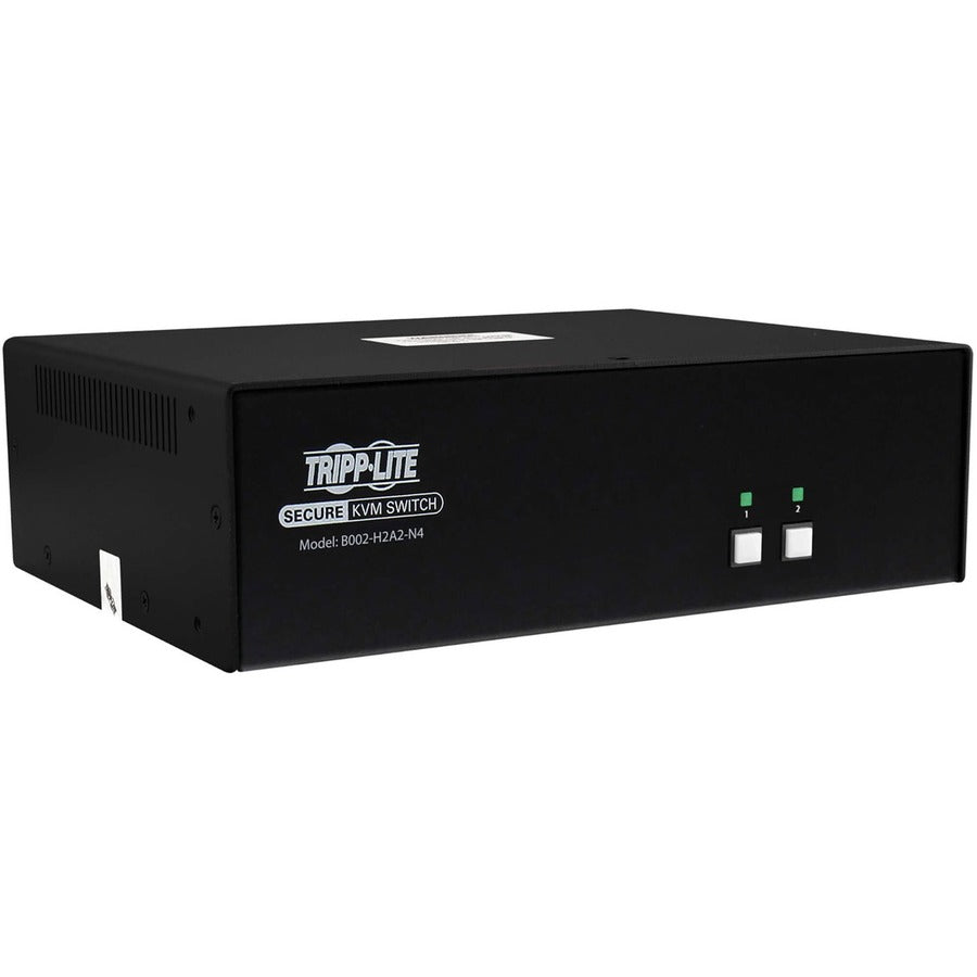 Tripp Lite Secure KVM Switch, 2-Port, Dual Head, HDMI to HDMI, 4K, NIAP PP4.0, Audio, TAA - 2 Computer(s) - 1 Local User(s) - 3840 x 2160 - 50 Hz, 60 Hz - 4 x USB - 6 x HDMI - TAA Compliant