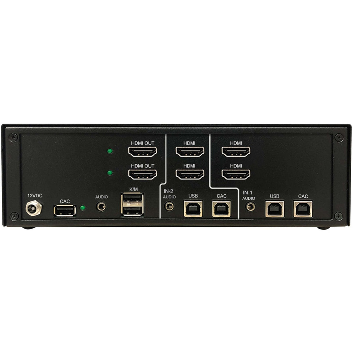 Tripp Lite Secure KVM Switch, 2-Port, Dual Head, HDMI to HDMI, 4K, NIAP PP4.0, Audio, CAC, TAA - 2 Computer(s) - 1 Local User(s) - 3840 x 2160 - 50 Hz, 60 Hz - 7 x USB - 6 x HDMI - TAA Compliant