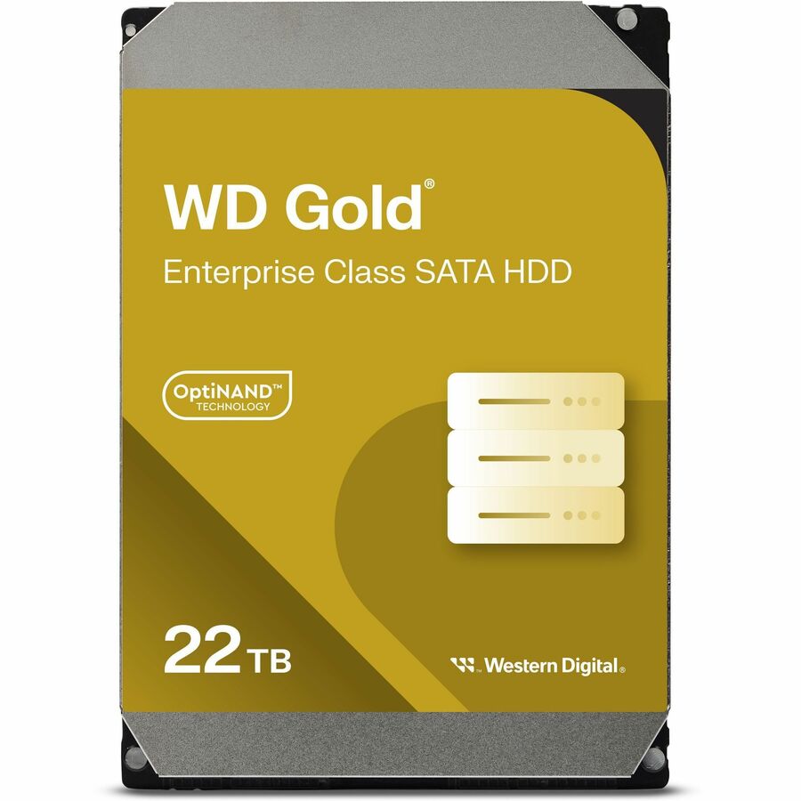 WD Gold WD221KRYZ 22 TB Hard Drive - 3.5" Internal - SATA (SATA/600) - Conventional Magnetic Recording (CMR) Method - Storage System Device Supported - 7200rpm - 5 Year Warranty