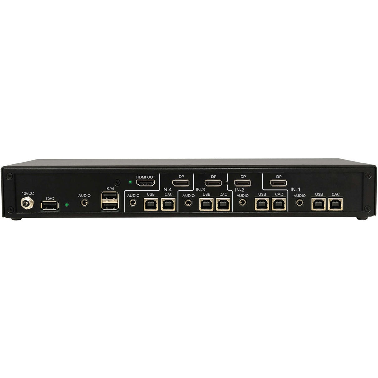 Tripp Lite B002-HD1AC4-N4 4-Port NIAP PP4.0-Certified KVM Switch - 4 Computer(s) - 1 Local User(s) - 3840 x 2160 - 50 Hz, 60 Hz - 11 x USB - Yes - 1 x HDMI - 4 x DisplayPort - TAA Compliant