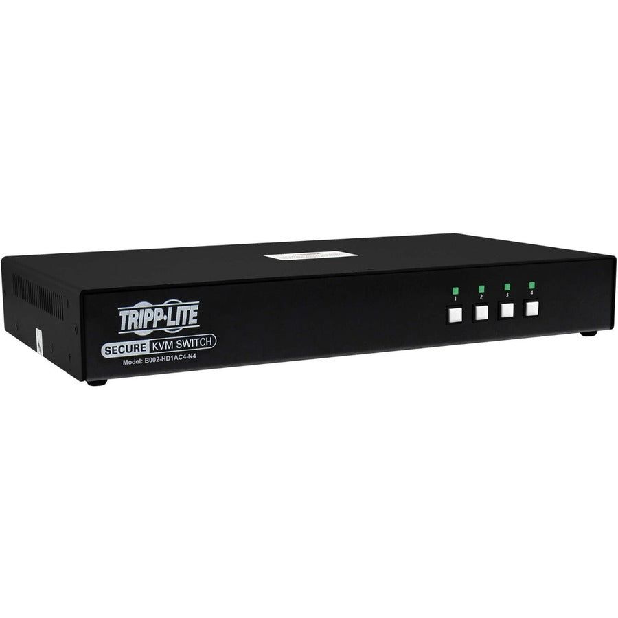 Tripp Lite B002-HD1AC4-N4 4-Port NIAP PP4.0-Certified KVM Switch - 4 Computer(s) - 1 Local User(s) - 3840 x 2160 - 50 Hz, 60 Hz - 11 x USB - Yes - 1 x HDMI - 4 x DisplayPort - TAA Compliant