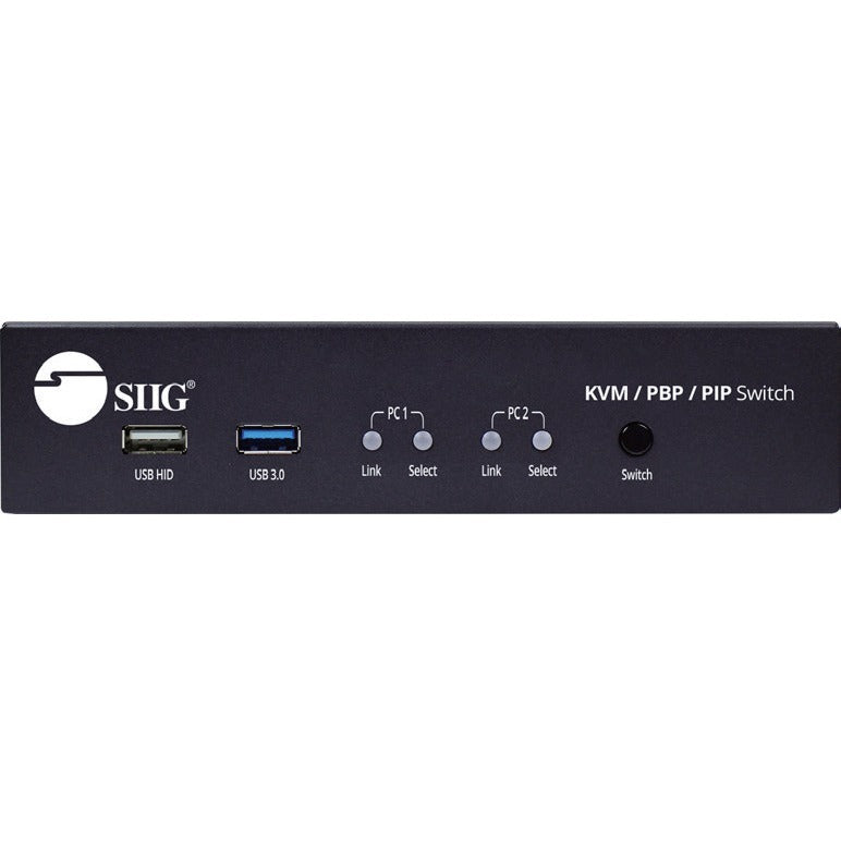 SIIG 2-Port 4K HDMI KVM Switch with PBP Roaming Mouse & PIP - 2x1 HDMI KVM Switch, Allows you to control 2 HDMI 4K computers using one keyboard and mouse - Mouse Roaming, PBP, PIP, 4K@30, HDCP 1.4, US - CE-KV0G11-S1