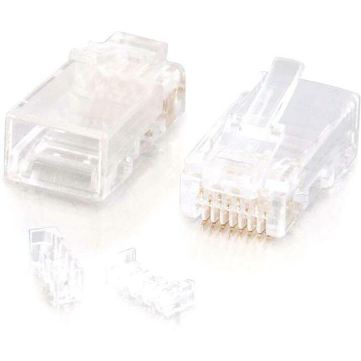 C2G RJ45 Cat5E Modular (with Load Bar) Plug for Round Solid/Stranded Cable - 100pk - RJ-45 - 27575