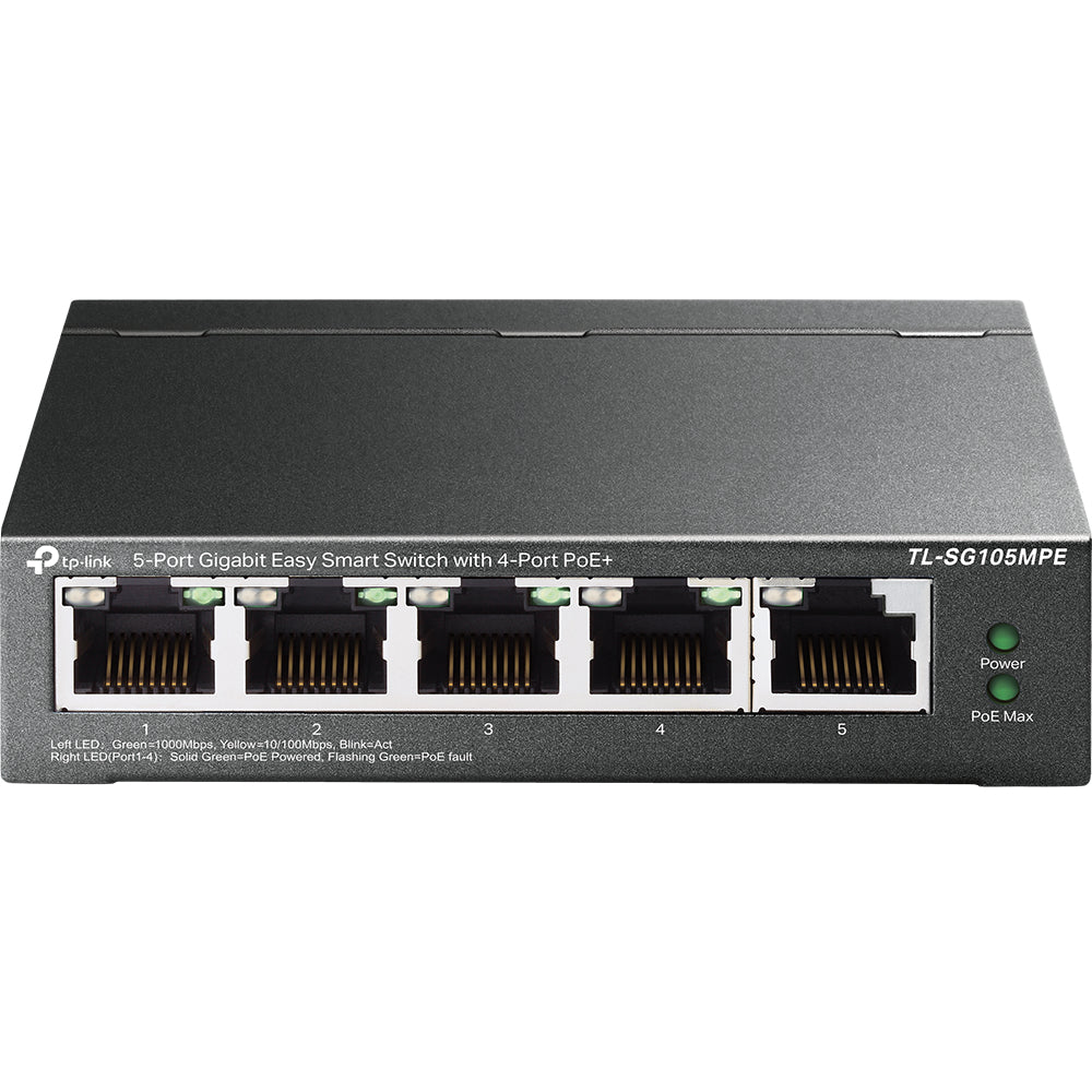 TP-Link 5-Port Gigabit Easy Smart Switch with 4-Port PoE+ - TL-SG105MPE