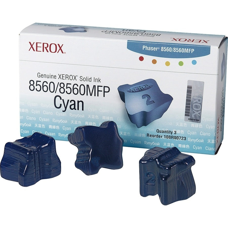 Xerox Phaser 8560/8560MFP Cyan Solid Ink Pack (3 Sticks) - 108R00723