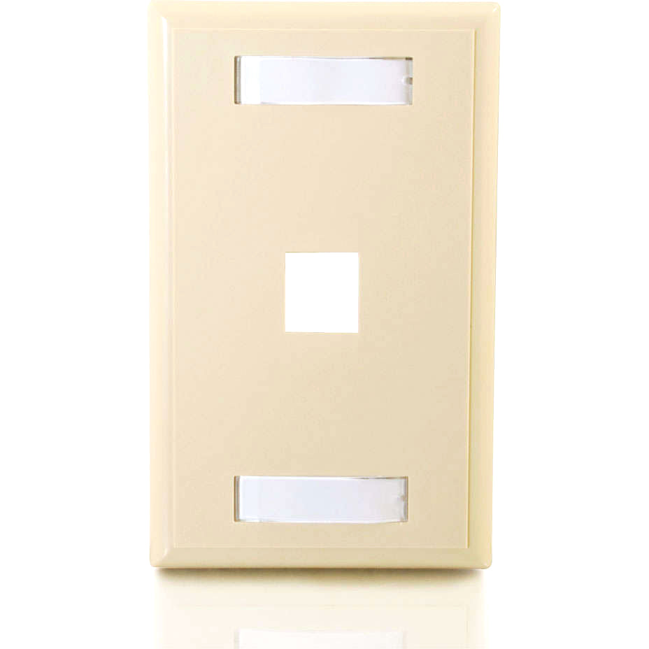 C2G 1-Port Single Gang Multimedia Keystone Wall Plate - Ivory - 1 x Socket(s) - Ivory - 03710